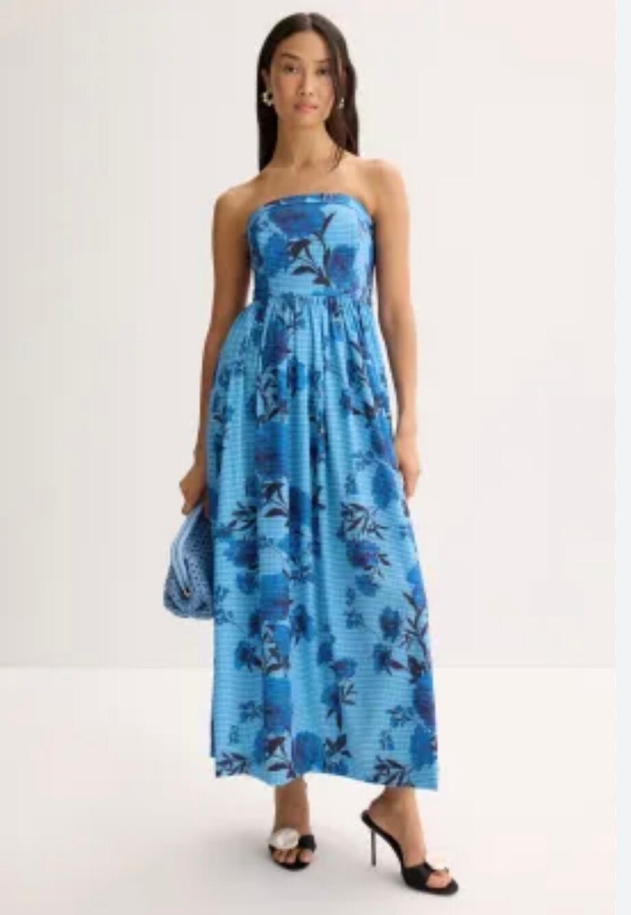Jewel Badgley Mischka Floral Strapless Maxi Dress size 10 (New)
